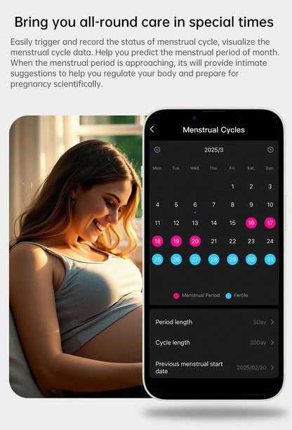 Smart Ring with Notifications and Vibrate, Health Monitoring Stress Monitor, Calls Message Vibration Reminder, Slient Alarm