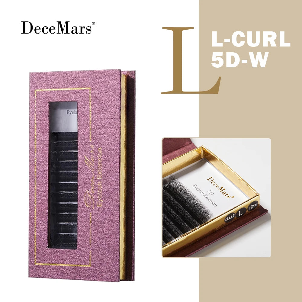 DeceMars L-curl M Curl YY 3D 4D 5D 6D Eyelash Extension 12 Lines for Makeup