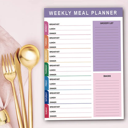 Bview Art A5 English Daily Meal Planner Weekly Recipes Healthy Eating Management Record Sheet Tearable Agenda Book