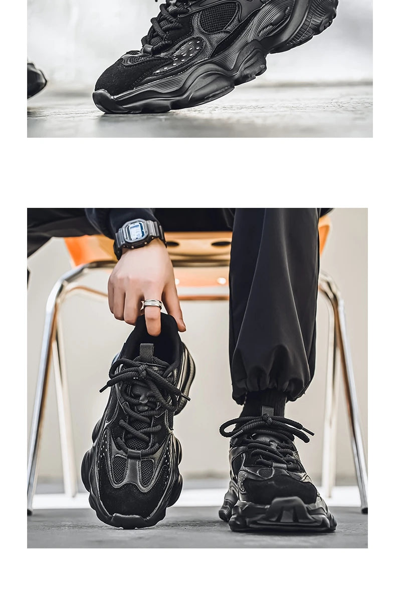 Sports Casual Men Shoes Anti Slip Wear-Resistant Trendy Breathable Outdoor Running Soft Platform Soles Comfort Male Sneakers