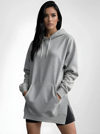 Hoodies Coats Women Solid Sweatshirts Jacket Pocket Drawstring Hooded Slight Strech Loose Casual Office Lady 2025 Spring Autumn