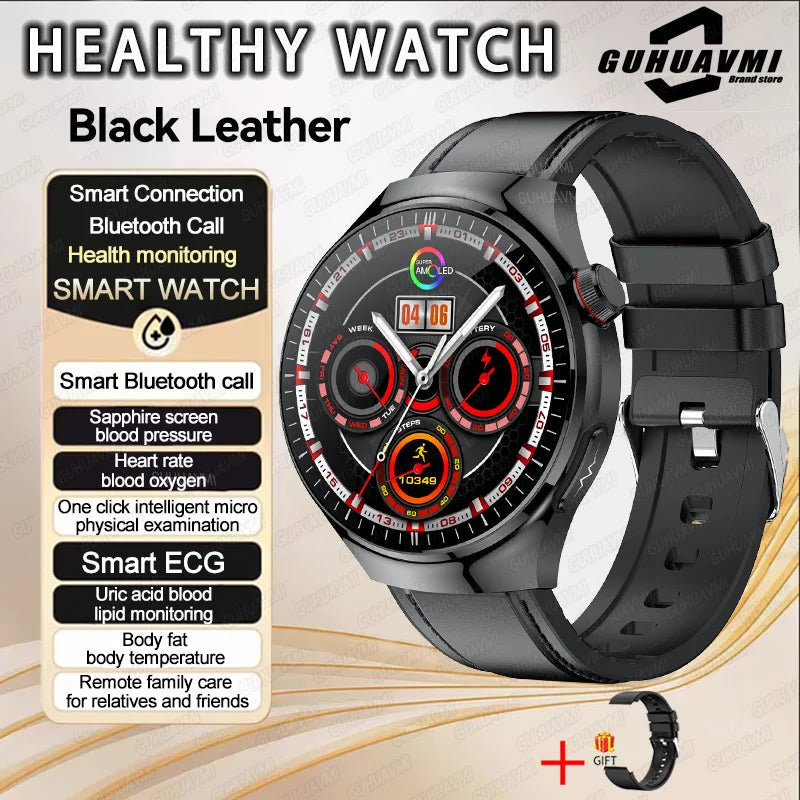2025 Fashion New Men Dody Health Monitoring Smart Watch Blood Pressure Blood Lipid Uric Acid ECG+PPG NFC HD Bluetooth Call Watch