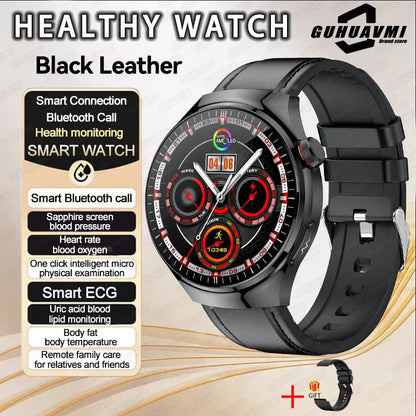 2025 Fashion New Men Dody Health Monitoring Smart Watch Blood Pressure Blood Lipid Uric Acid ECG+PPG NFC HD Bluetooth Call Watch
