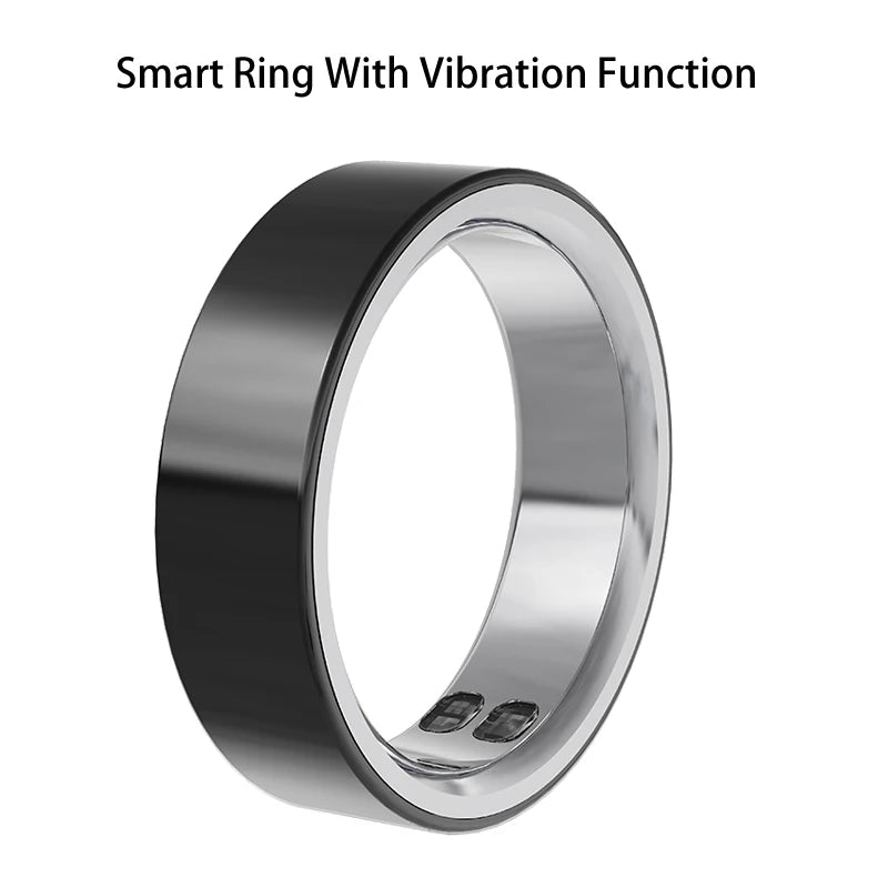 Smart Ring with Notifications and Vibrate, Health Monitoring Stress Monitor, Calls Message Vibration Reminder, Slient Alarm