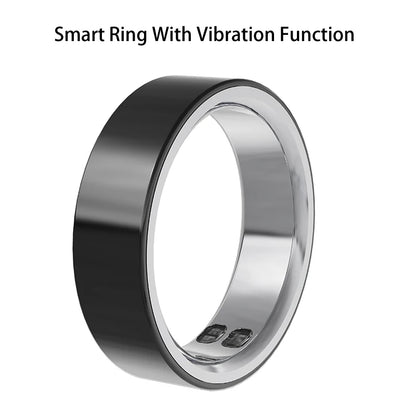 Smart Ring with Notifications and Vibrate, Health Monitoring Stress Monitor, Calls Message Vibration Reminder, Slient Alarm