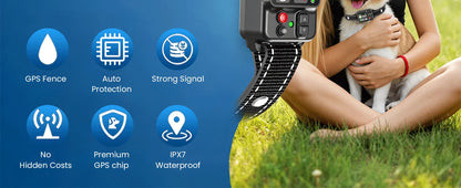 GPS Dog Wireless Fence Coverage Range 49-6561 Feet IP67 Waterproof Adjustable Training Modes GPS Positioning Outdoor Use Only