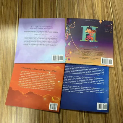 4 books in 1 set Children's English books Body safety set where hands go Color baby education books
