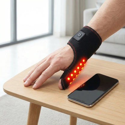 Heating Thumb Wrist Support Brace with Vibration Massager Electric Heated Finger Pad Thumb Stabilizer for Carpal Tunnel Relief