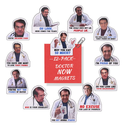 12PCS Dr Now Magnets Fridge, Dr. Nowzaradan Fridge Magnet Diet Plan Book, Stay Healthy, Funny Refrigerator Magnets