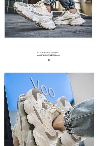 Sports Casual Men Shoes Anti Slip Wear-Resistant Trendy Breathable Outdoor Running Soft Platform Soles Comfort Male Sneakers