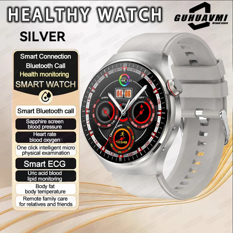 2025 Fashion New Men Dody Health Monitoring Smart Watch Blood Pressure Blood Lipid Uric Acid ECG+PPG NFC HD Bluetooth Call Watch