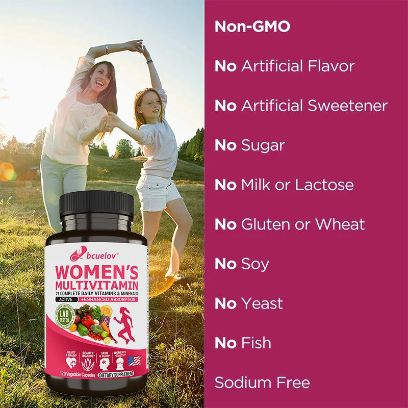 Multivitamin and Mineral Supplement for Women - Supports Brain, Heart, Joints, Bones, Skin, Hair, Nails, Immune Health