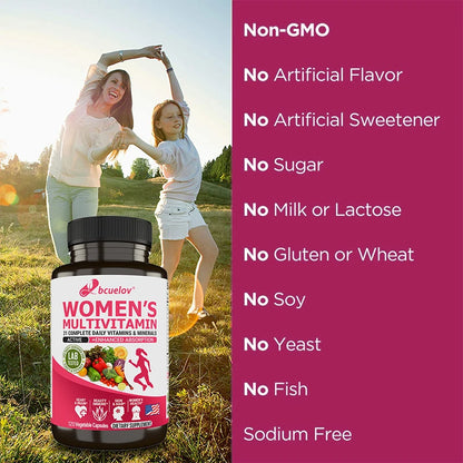 Multivitamin and Mineral Supplement for Women - Supports Brain, Heart, Joints, Bones, Skin, Hair, Nails, Immune Health