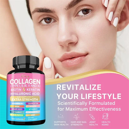 Collagen Supplement - Supports Skin Care, Nails, Hair, Antioxidants and The Immune System