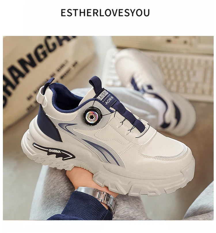 women's sports shoes 2026 Autumn New Men's Versatile High-Top Trendy Thick-Soled Running Shoes Breathable Casual Trendy Shoes