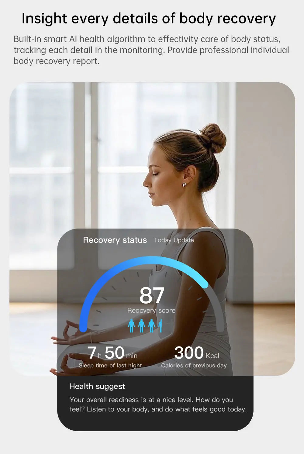 Smart Ring with Notifications and Vibrate, Health Monitoring Stress Monitor, Calls Message Vibration Reminder, Slient Alarm