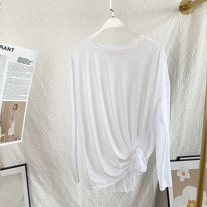 Women's Fitness Sports T-shirt Loose Long Sleeve Breathable Comfort Side-Opening Design Running Fitness Leisure Outdoor Yoga Top