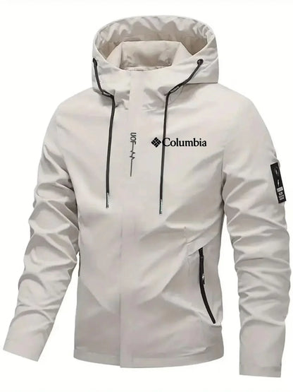 Men's windproof running jacket, lightweight and breathable hooded sports jacket, gym fitness, jogging, hiking training, outdoor