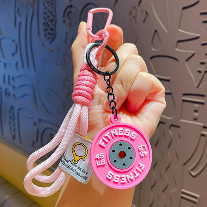 Fitness Keychain Gym Lovers Fitness Enthusiast Gift Barbell Keychain Fitness Bag backpack Charms