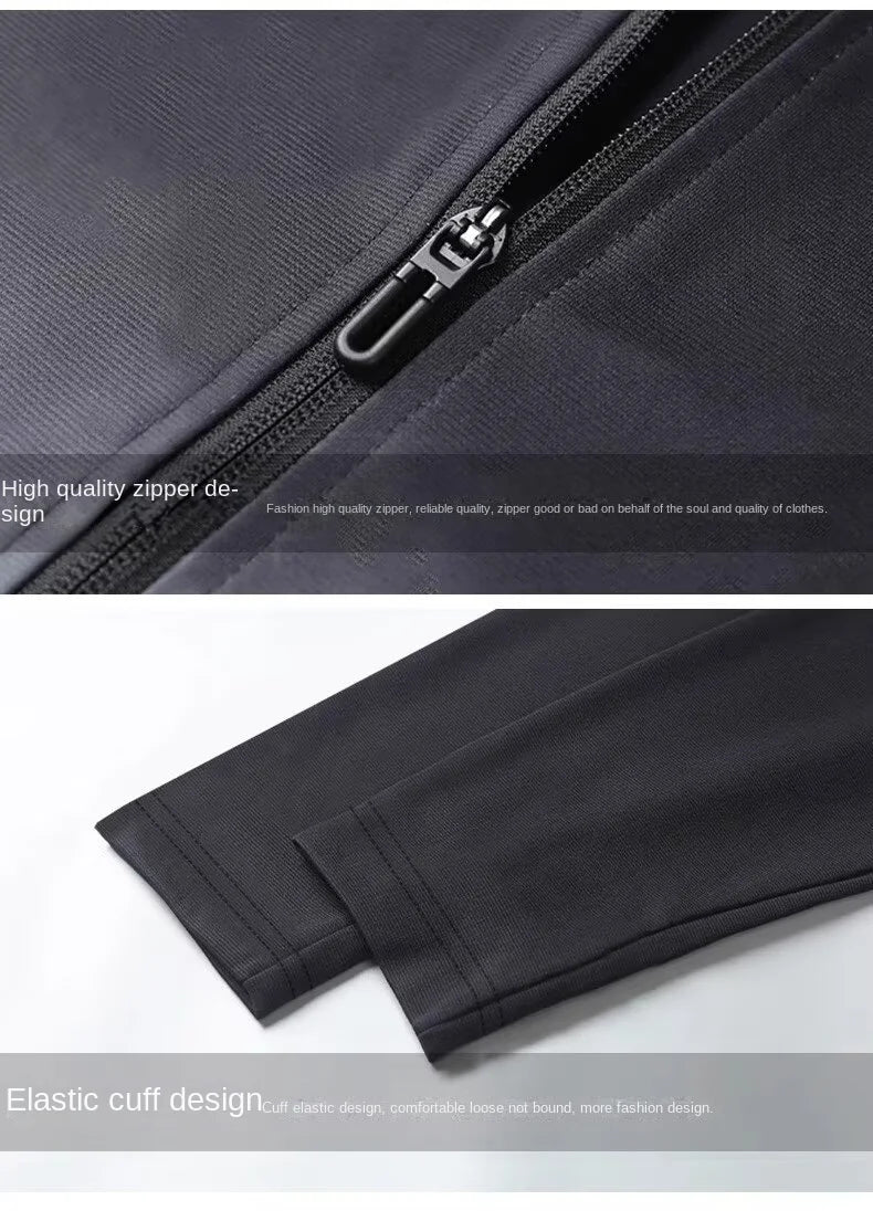 Running jacket men's autumn and winter velvet sports windbreaker fitness top professional morning running training suit cycling