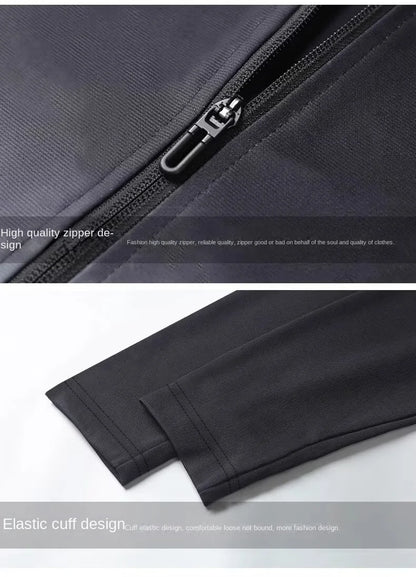 Running jacket men's autumn and winter velvet sports windbreaker fitness top professional morning running training suit cycling