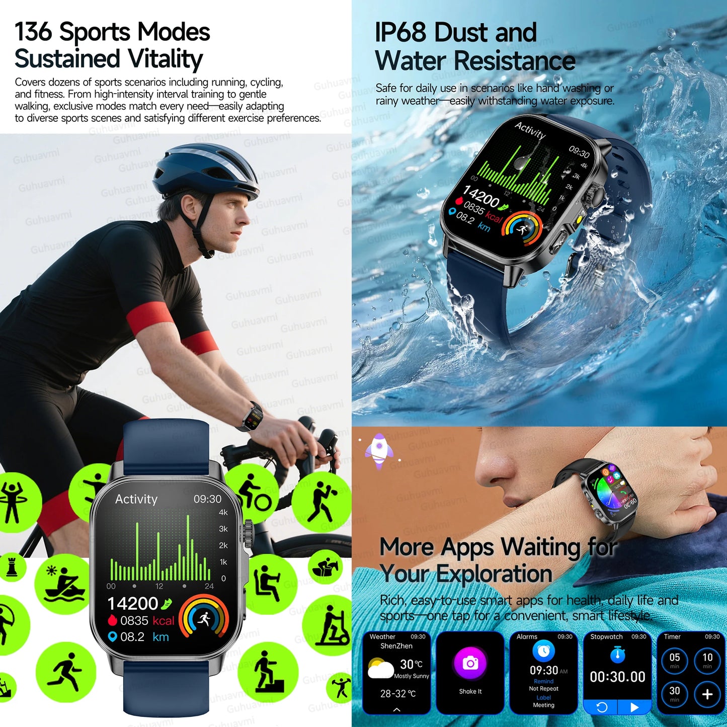 New Health Micro examination ECG SmartWatch Men Women Uric Acid Blood Fat Bluetooth Call Emotional Fatigue Monitoring Smartwatch