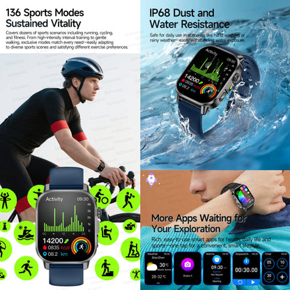 New Health Micro examination ECG SmartWatch Men Women Uric Acid Blood Fat Bluetooth Call Emotional Fatigue Monitoring Smartwatch
