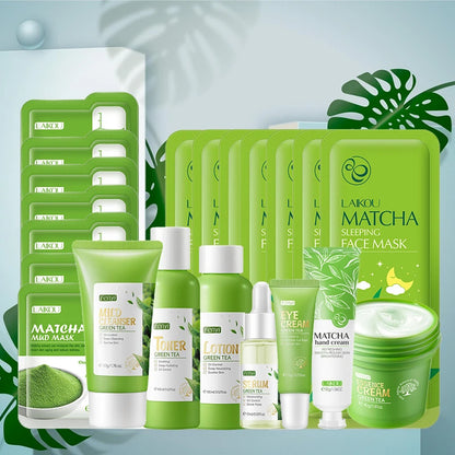 Green Tea Skin Care Kit Korean Cosmetic Moisturizing Exfoliate Beauty Face Care Set For Women Sakura Products Kit