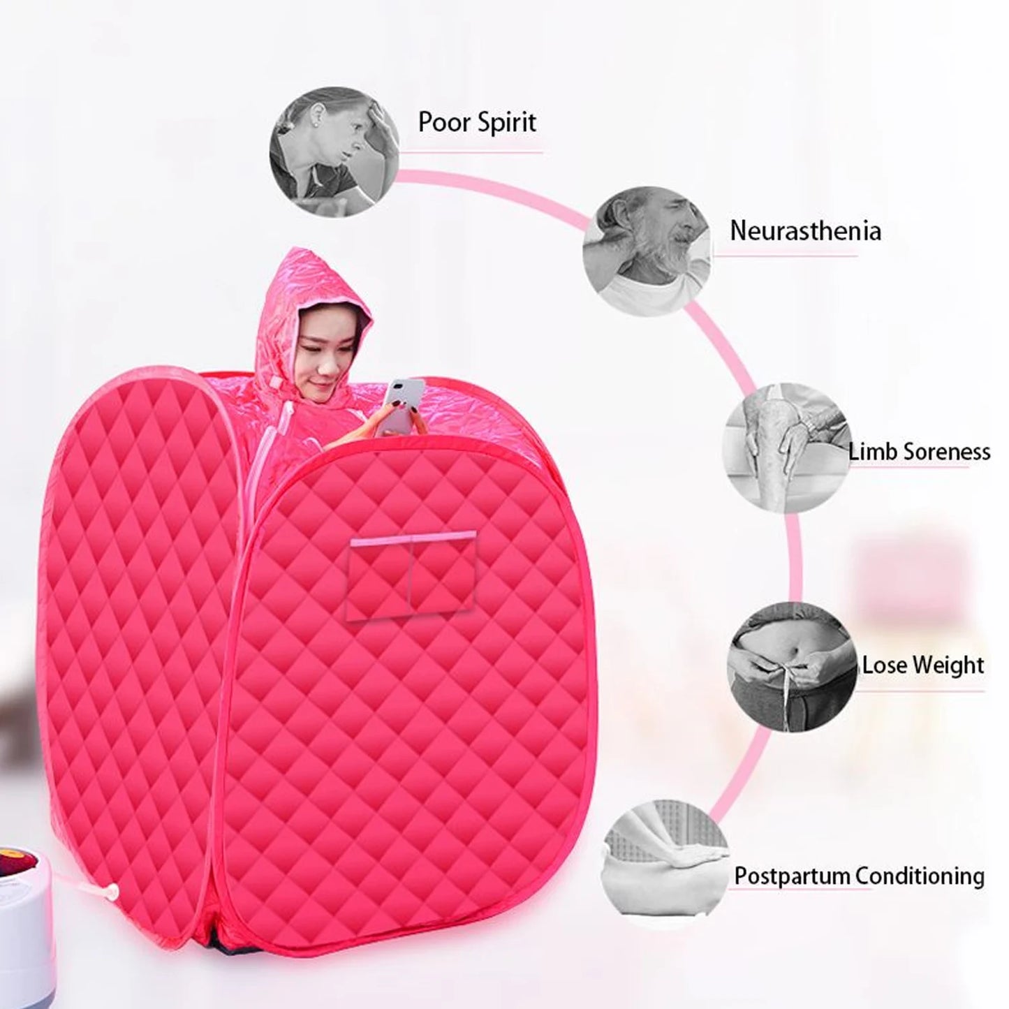Portable Folding Steam Sauna Bag SPA Room Tent Box Without Steamer for One Person or Two People Weight Loss Full Body Slimming