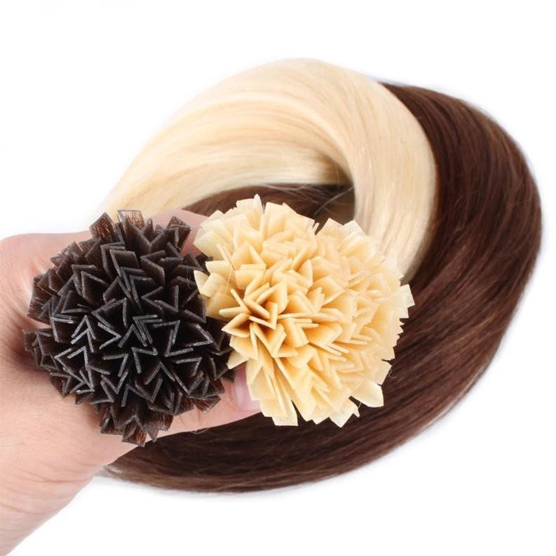 K Tip Hair Extensions Human Hair 100% Real Human Hair Extensions for Women 50pcs High Quality Keratin Capsule Ombre Blonde Hair