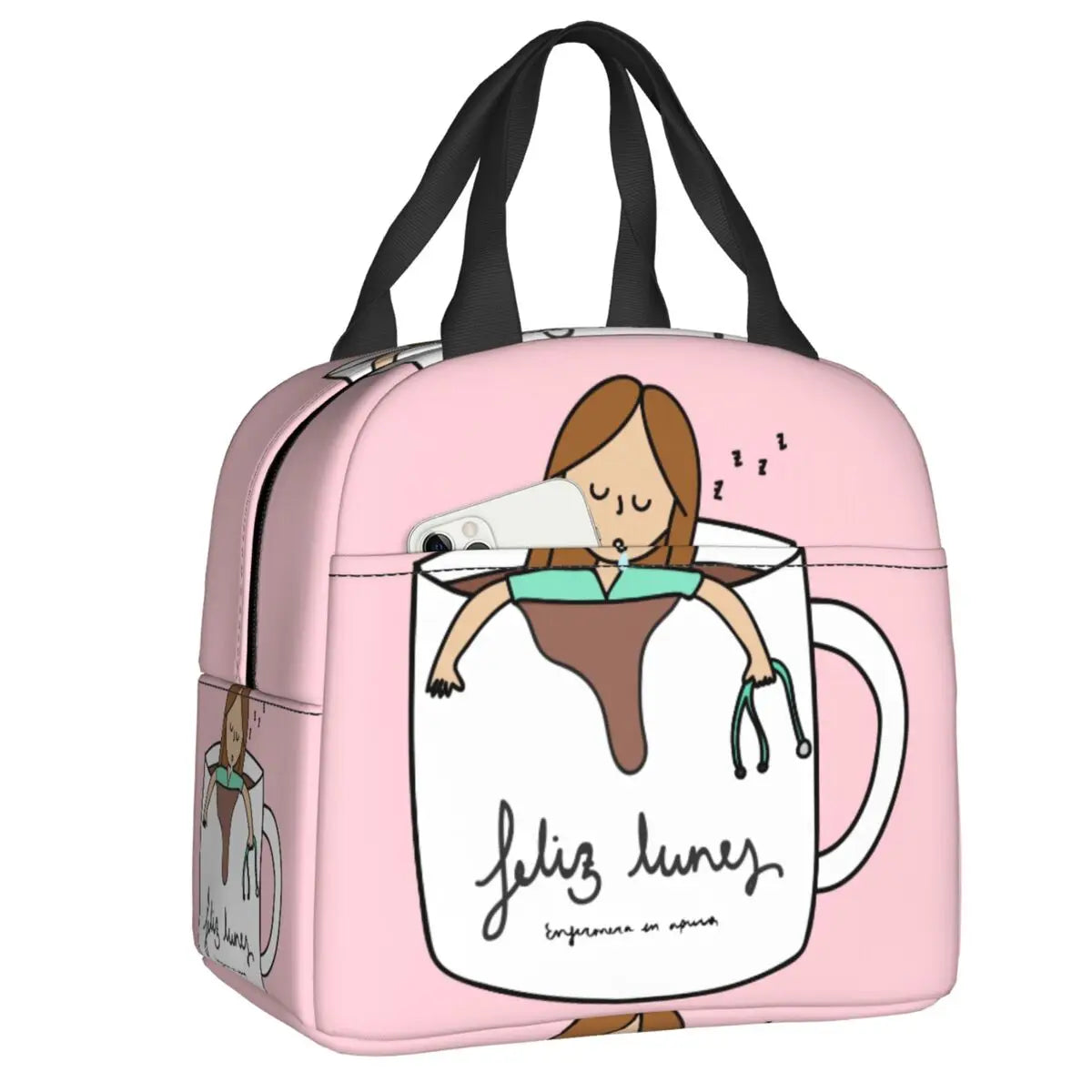 Custom Enfermera En Apuros Doctor Nurse Medical Health Insulated Lunch Bag for Women Portable Cooler Thermal Lunch Box School