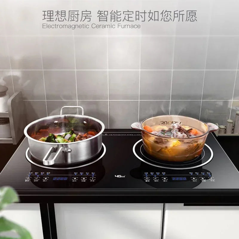 Double-Stove Induction Cooker Household Embedded Panel Cooktop Stove And Ceramic Stove Embedded Dual-Use Independent Control