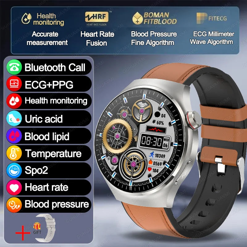 2026 New Non Invasive Health Monitoring Smartwatch Blood Lipids Uric Acid Heart Rate Body Temperature Bluetooth Call Smart Watch