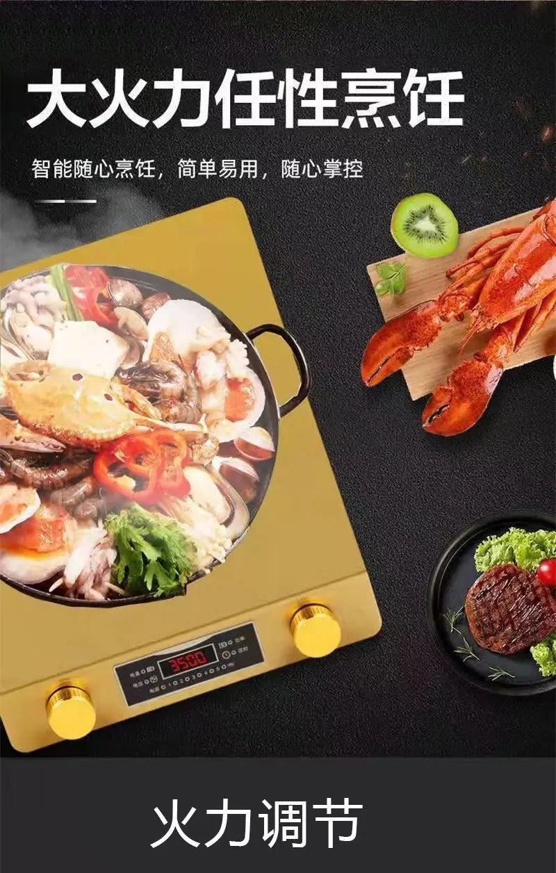 Flat induction cooker 220V 3500W commercial 5000W high-power hot pot stir-fry household induction cooker