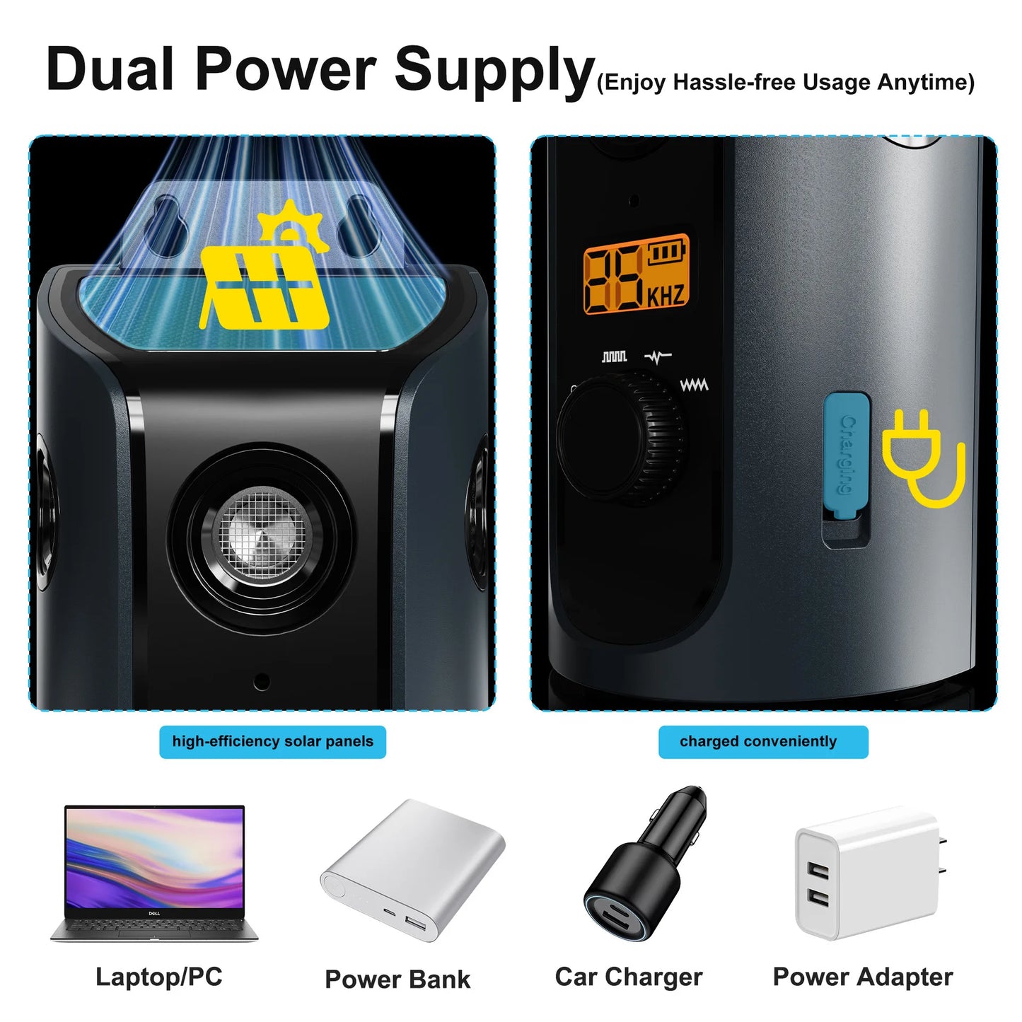PATPET U13 Portable Ultrasonic Anti Barking Device Dog Solar Charging Dog Pet Training High Frequency Flash Rechargeable Home