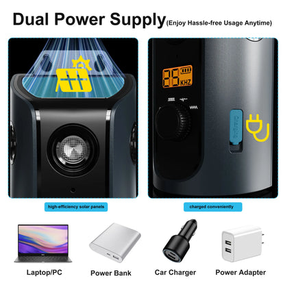 PATPET U13 Portable Ultrasonic Anti Barking Device Dog Solar Charging Dog Pet Training High Frequency Flash Rechargeable Home