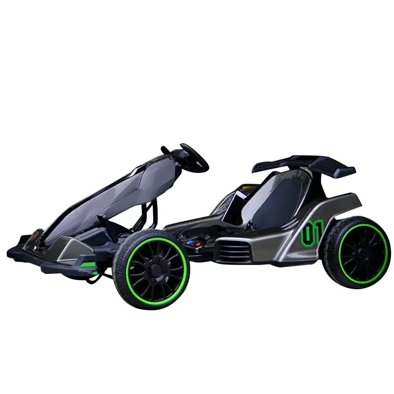 Kids Electric Drift Go-Kart,4-Wheel Battery Powered Ride-on Toy,Durable Plastic Racing Car,Outdoor Play Vehicle for Children