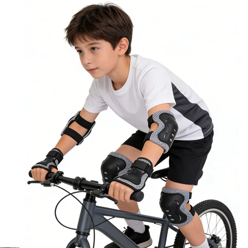 Kids Bike Helmet, Toddler Helmet for Youth Adult, Knee Pad Elbow Pad Wrist Guard Protective Gear Set for Bike