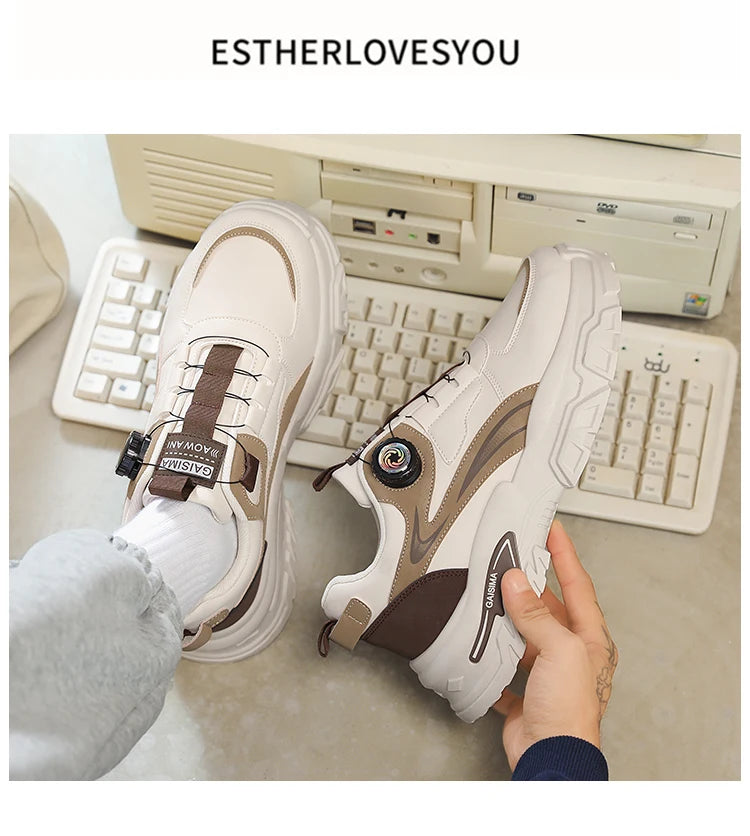 women's sports shoes 2026 Autumn New Men's Versatile High-Top Trendy Thick-Soled Running Shoes Breathable Casual Trendy Shoes