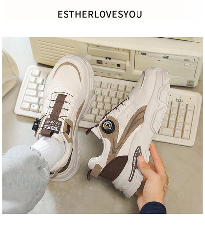 women's sports shoes 2026 Autumn New Men's Versatile High-Top Trendy Thick-Soled Running Shoes Breathable Casual Trendy Shoes