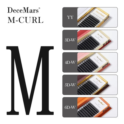 DeceMars L-curl M Curl YY 3D 4D 5D 6D Eyelash Extension 12 Lines for Makeup