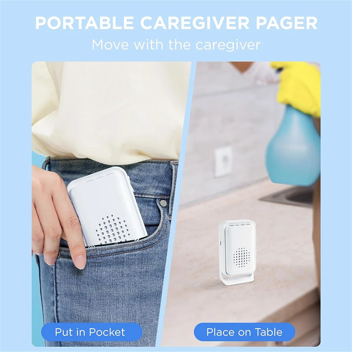 SZSC Bed Sensor Alarm for Elderly Dementia Patients - Wireless Fall Detection & Motion Sensor Alert System for Seniors