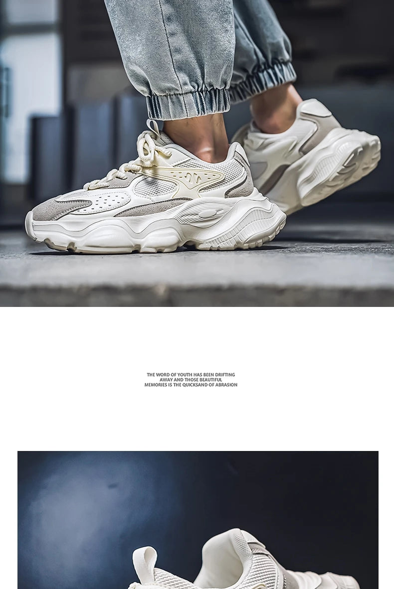 Sports Casual Men Shoes Anti Slip Wear-Resistant Trendy Breathable Outdoor Running Soft Platform Soles Comfort Male Sneakers