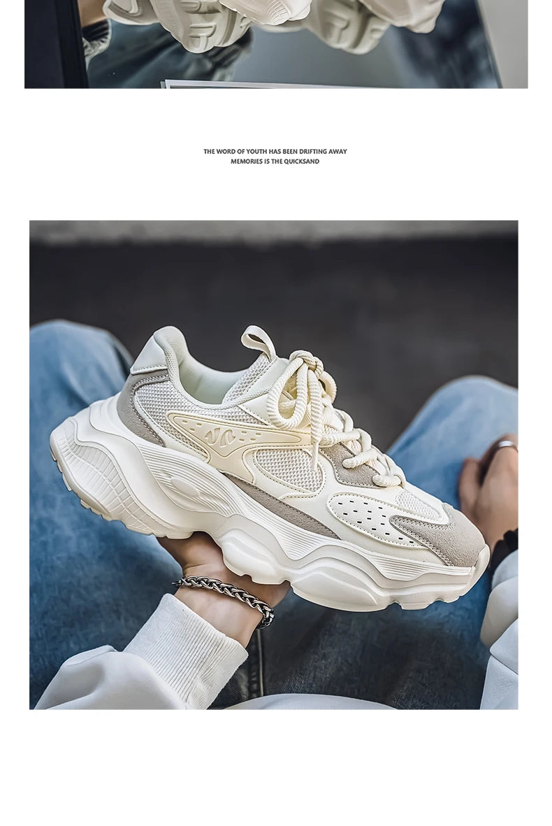 Sports Casual Men Shoes Anti Slip Wear-Resistant Trendy Breathable Outdoor Running Soft Platform Soles Comfort Male Sneakers