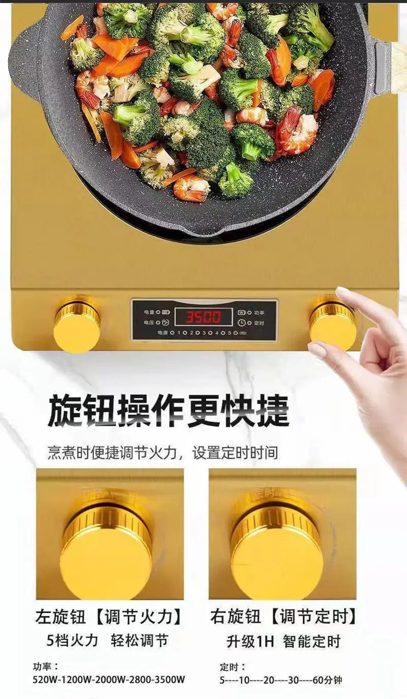 Flat induction cooker 220V 3500W commercial 5000W high-power hot pot stir-fry household induction cooker