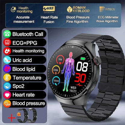 2026 New Non Invasive Health Monitoring Smartwatch Blood Lipids Uric Acid Heart Rate Body Temperature Bluetooth Call Smart Watch