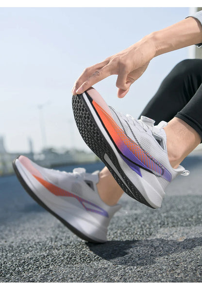 Sneakers﻿ Men Sports Carbon Board Speciality Breathable Lightweight Women's Comfortable Athletic Nonskid Marathon Running Shoe