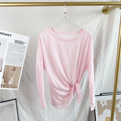 Women's Fitness Sports T-shirt Loose Long Sleeve Breathable Comfort Side-Opening Design Running Fitness Leisure Outdoor Yoga Top