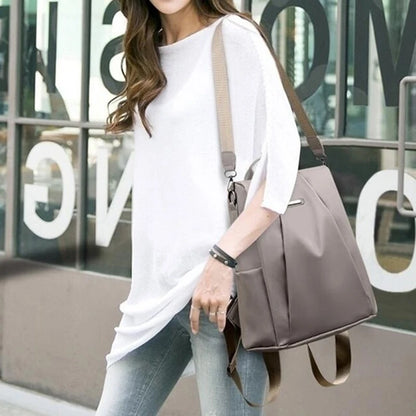 New Women's Multifunction Backpack Casual Nylon Solid Color School Bag For Girls Fashion Detachable Strap Travel Shoulder Bag