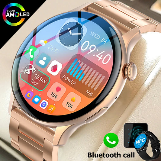 2025 New Real AMOLED HD Smartwatch Ladies Health Monitoring AI Voice Bluetooth Call Smart Watch Women Android IOS